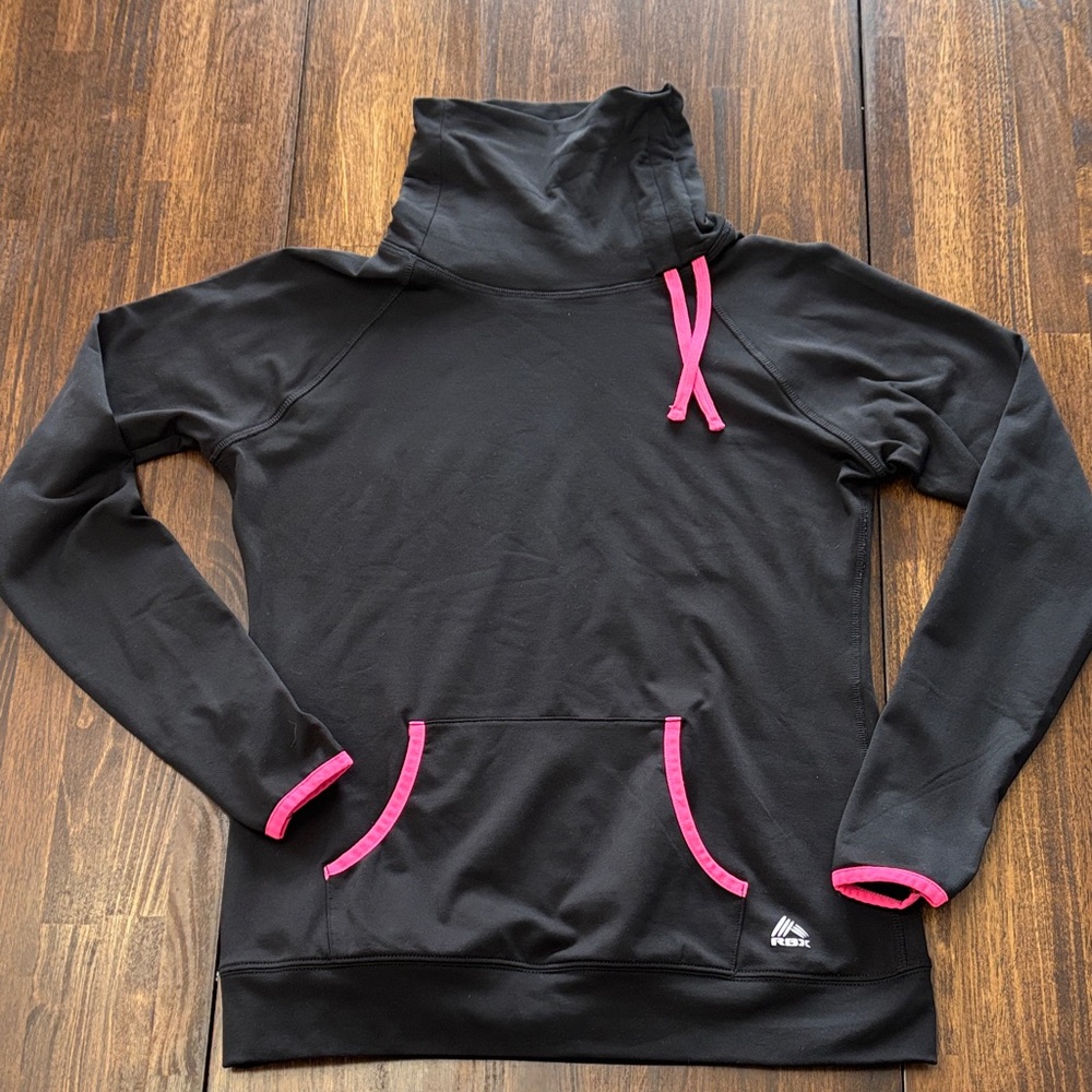 RBX Black and Pink Cowl Neck Performance Sweatshirt